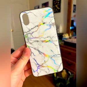 White Marble Silicone Phone Case for iPhone XS Max